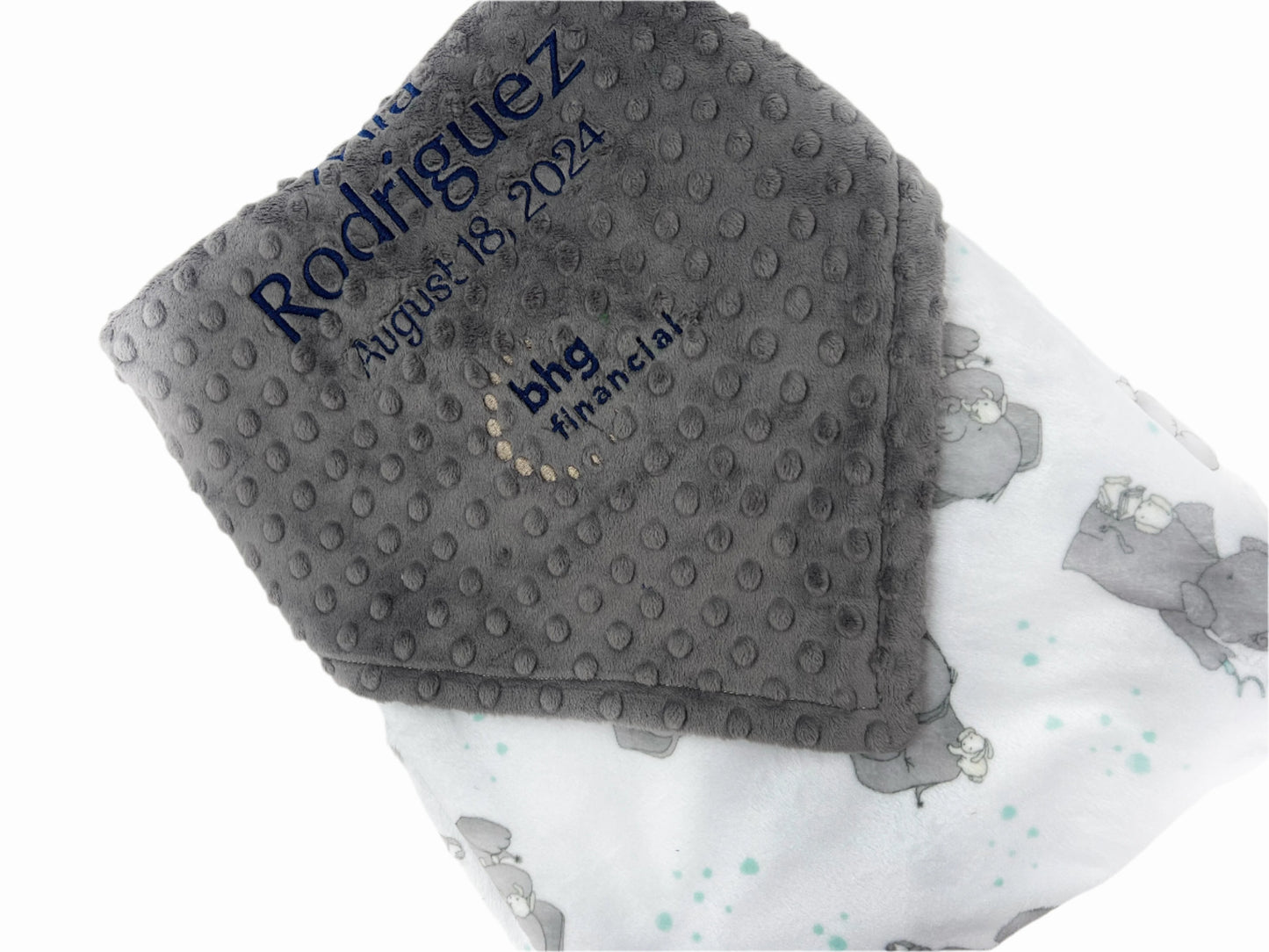 Minky Baby Blanket, Personalized Corporate Gift - Logo, Custom Baby Blanket