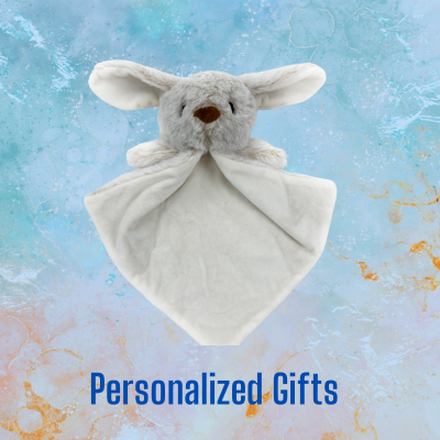 Personalized Bunny Lovey, Stuffed Bunny with Blanket, First Easter Gift, Easter Bunny