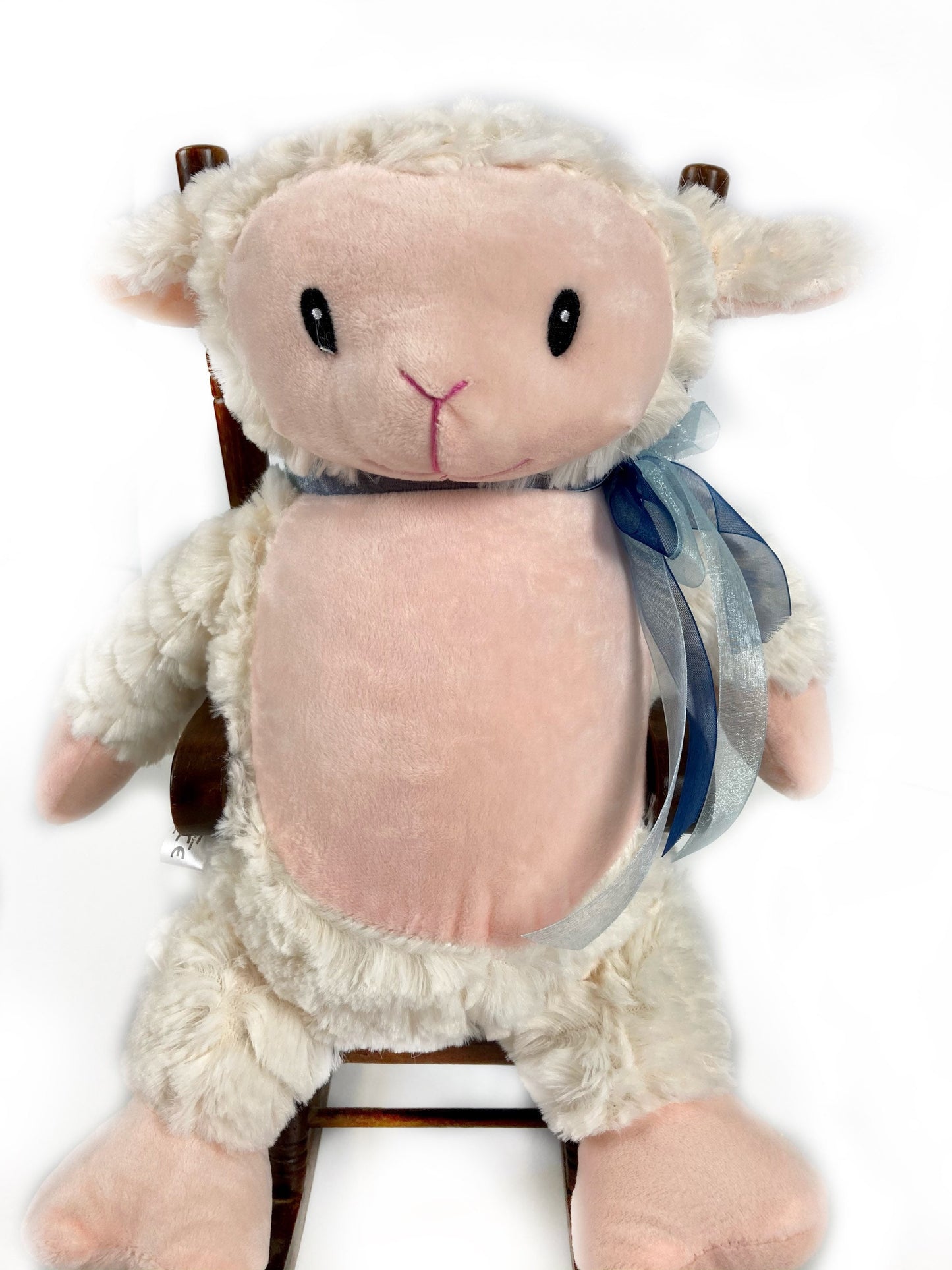 Personalized Fluffy Lamb, Keepsake Gift for Newborn, 1st Birthday Gift, Easter Lamb, Christening Gift for Babies