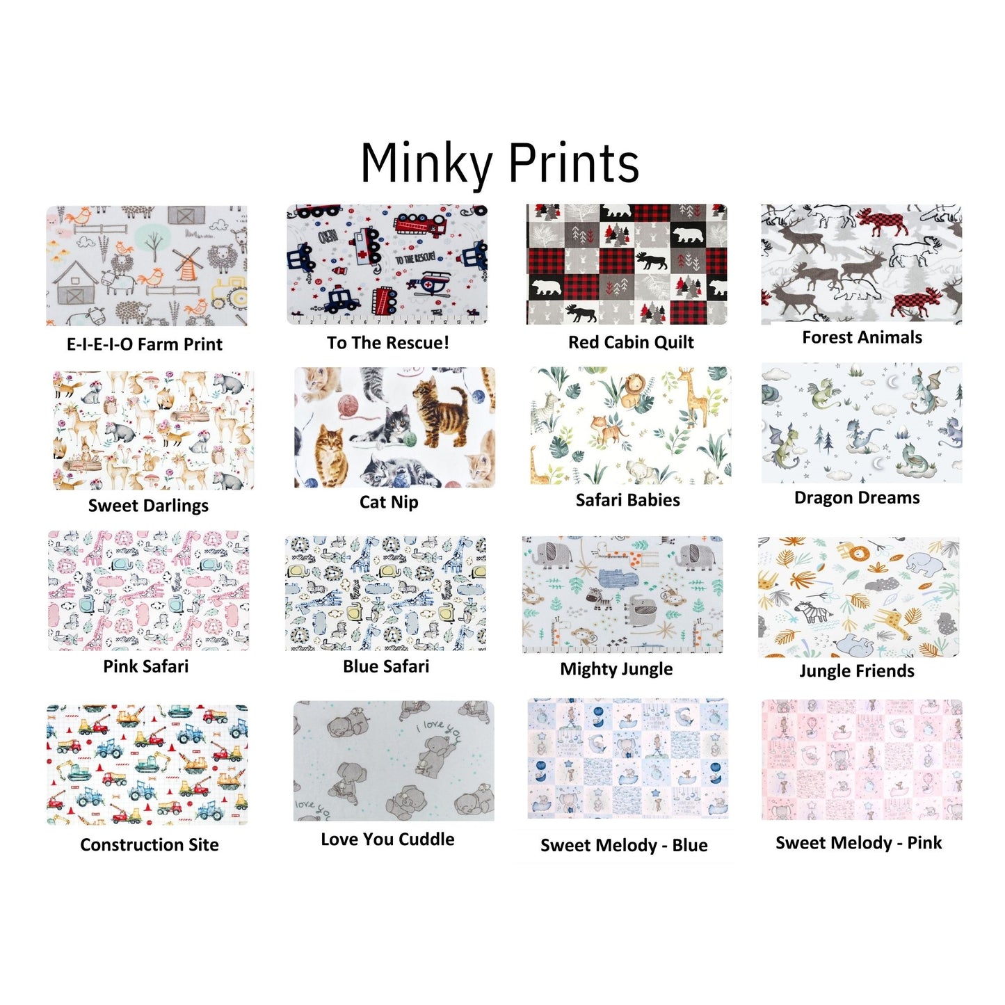 Choose minky fabric color