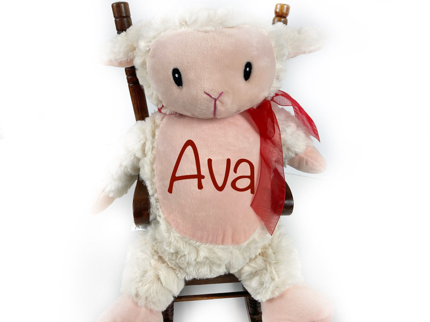 Personalized Fluffy Lamb, Birth Stats, Stuffed Animal, Newborn Gift, 1st Birthday Gift, Christening Gift for Babies