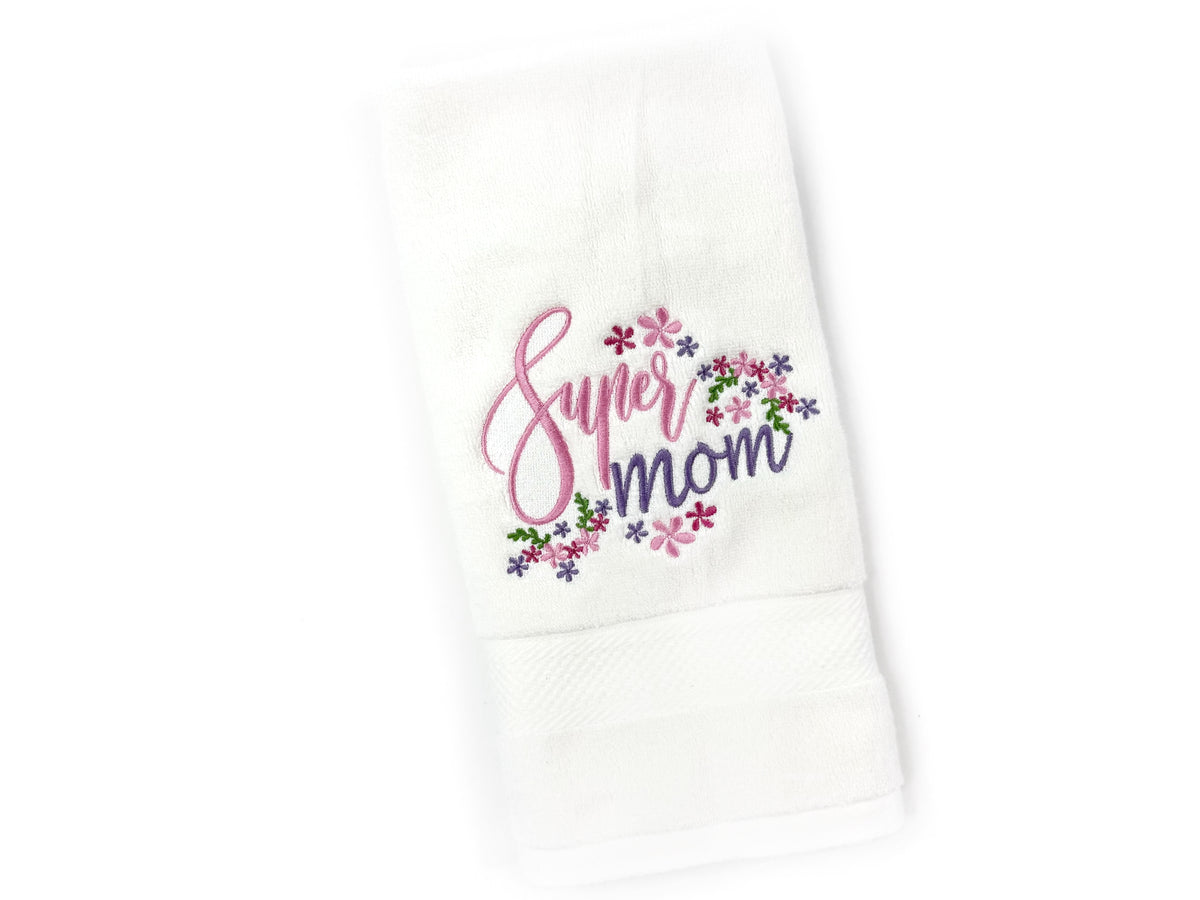 Personalized Embroidered Hand Towel – Custom Gift for Mom, Grandma, or Nana