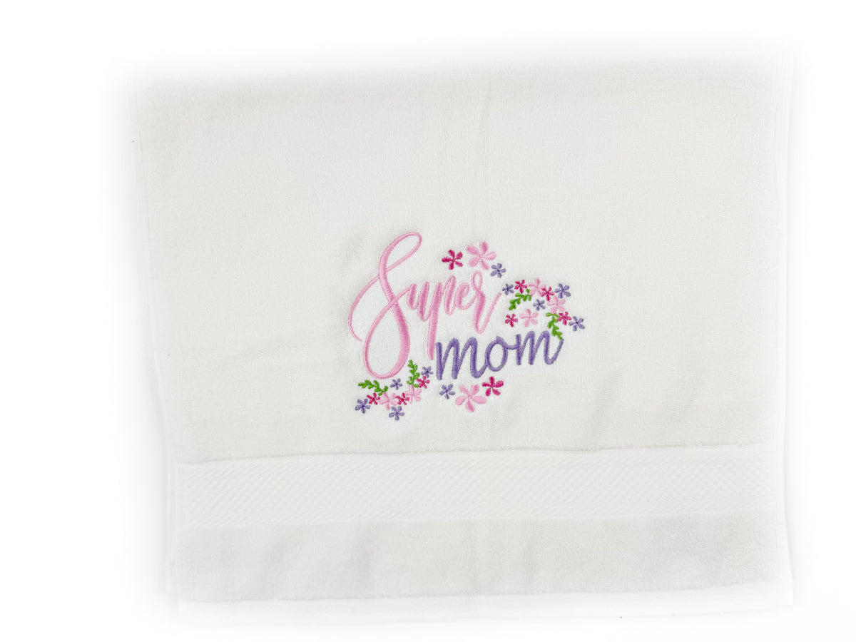 Personalized Embroidered Hand Towel – Custom Gift for Mom, Grandma, or Nana