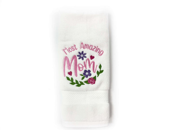Personalized Embroidered Hand Towel – Custom Gift for Mom, Grandma, or Nana