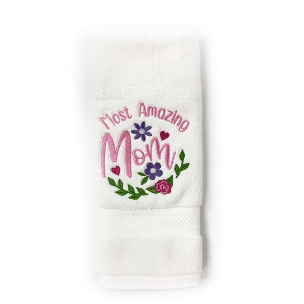 Personalized Embroidered Hand Towel – Custom Gift for Mom, Grandma, or Nana
