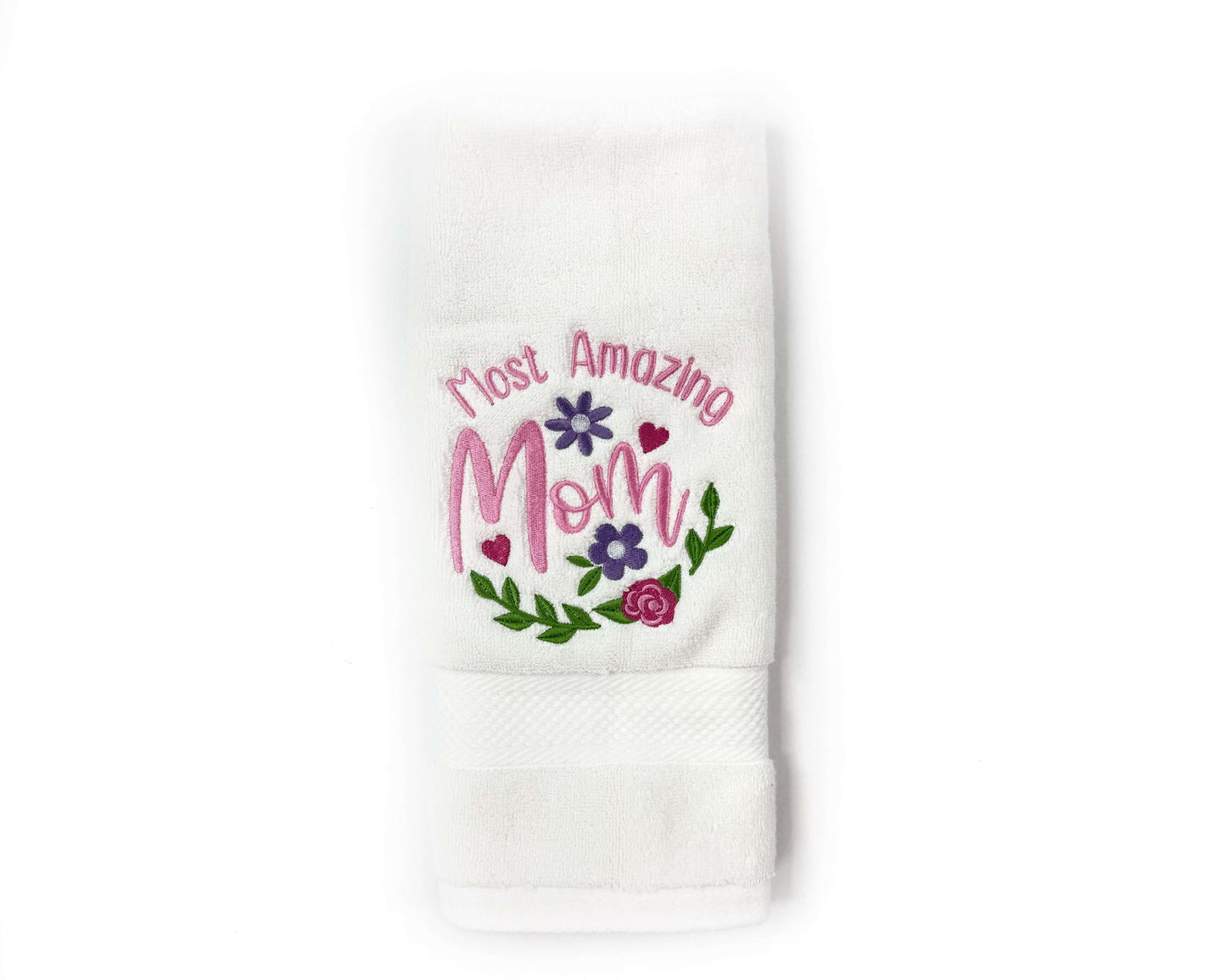 Personalized Embroidered Hand Towel – Custom Gift for Mom, Grandma, or Nana