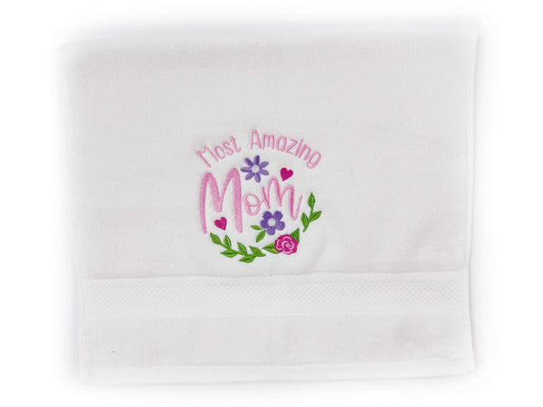 Personalized Embroidered Hand Towel – Custom Gift for Mom, Grandma, or Nana