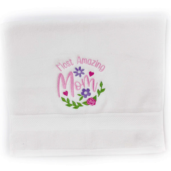 Personalized Embroidered Hand Towel – Custom Gift for Mom, Grandma, or Nana