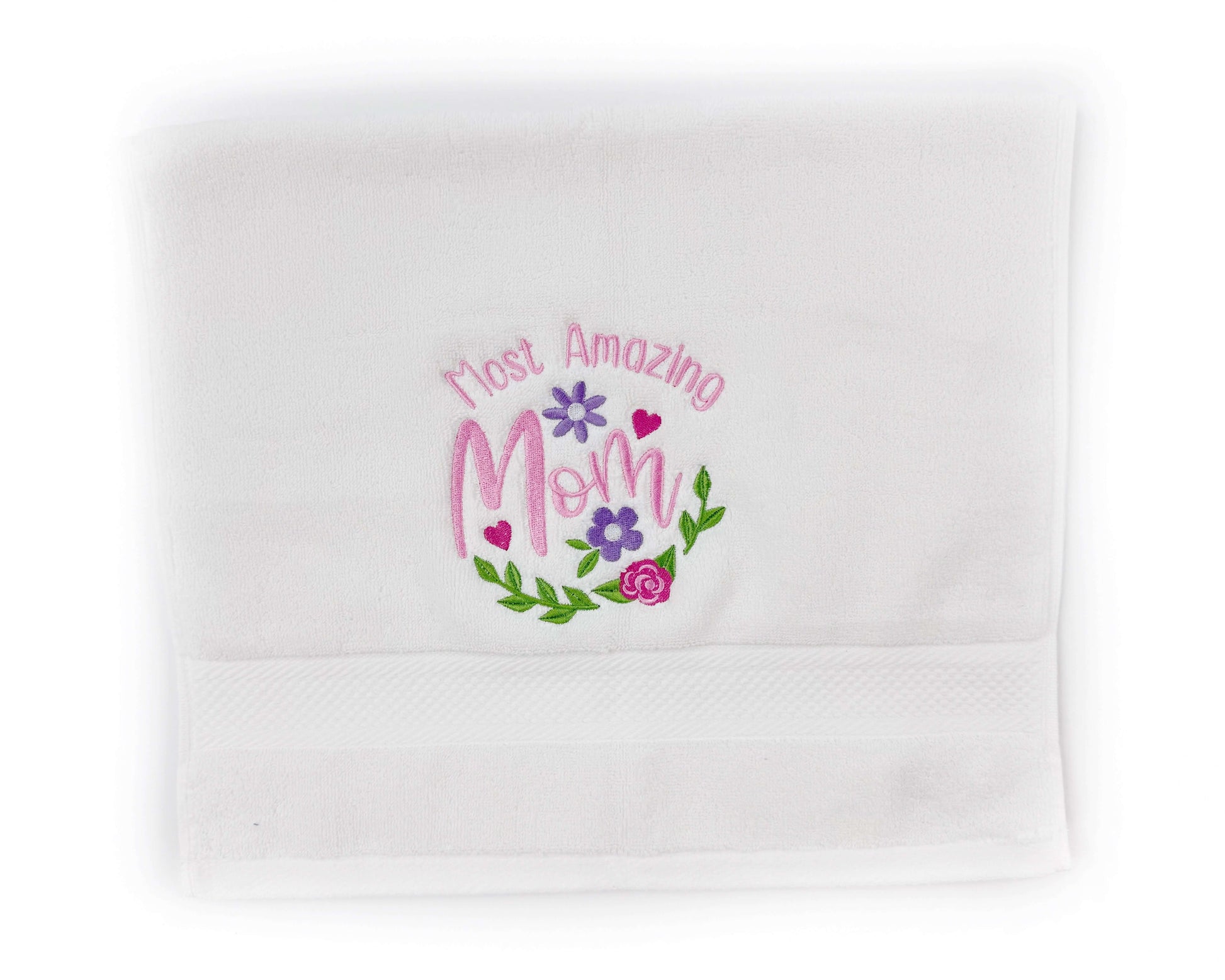 Personalized Embroidered Hand Towel – Custom Gift for Mom, Grandma, or Nana