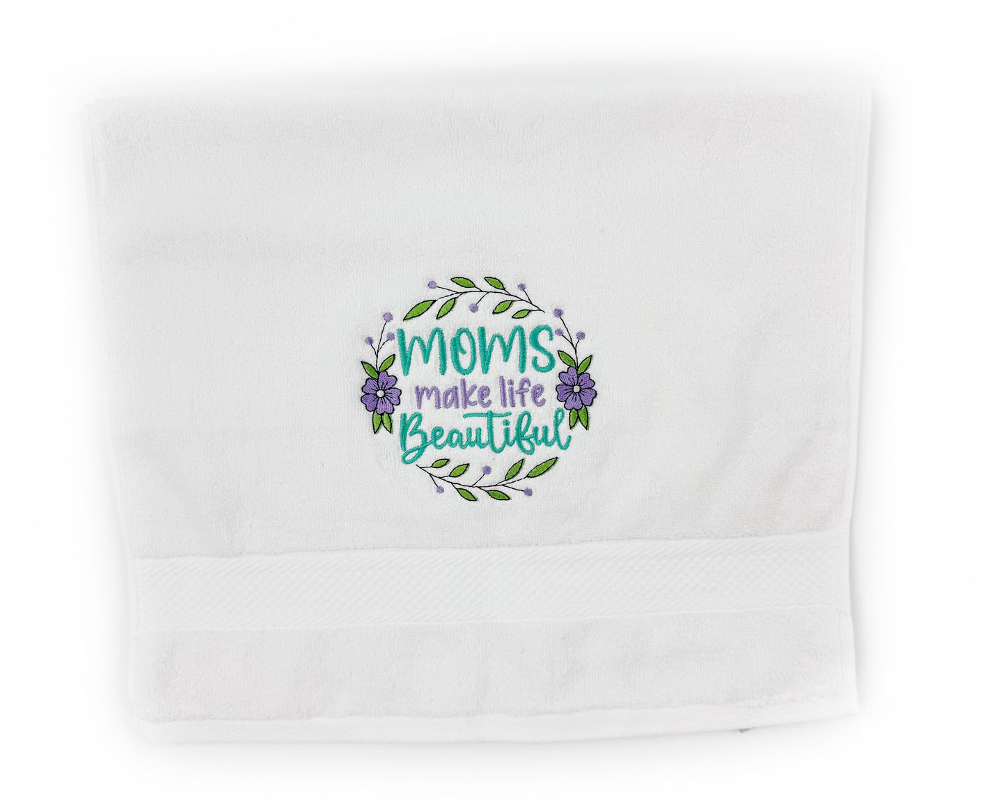 Personalized Embroidered Hand Towel – Custom Gift for Mom, Grandma, or Nana