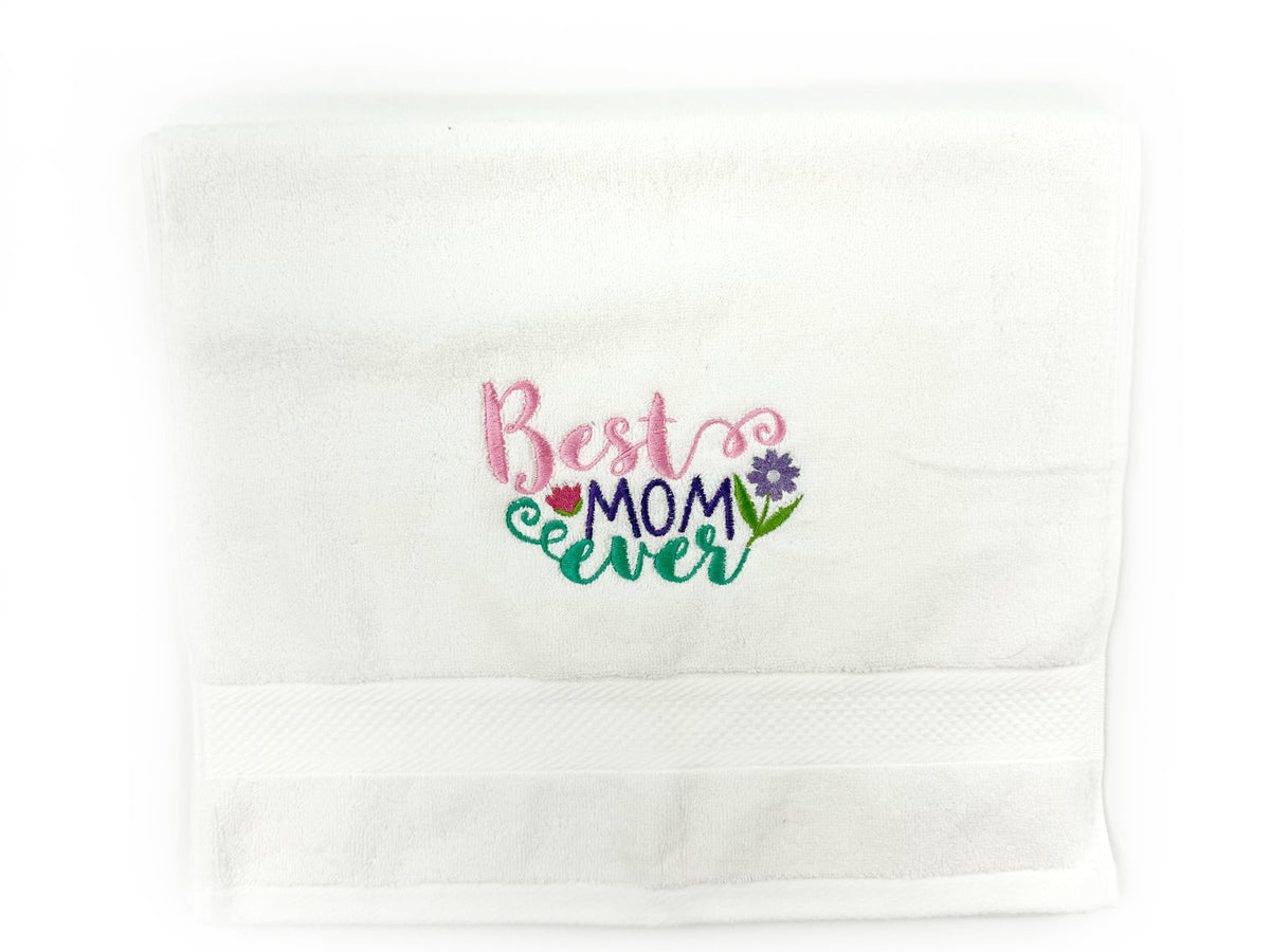 Personalized Embroidered Hand Towel – Custom Gift for Mom, Grandma, or Nana