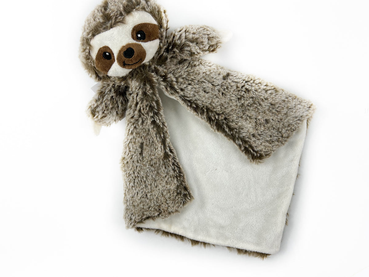 Personalized Brown Sloth Lovey with Embroidered Name or Message