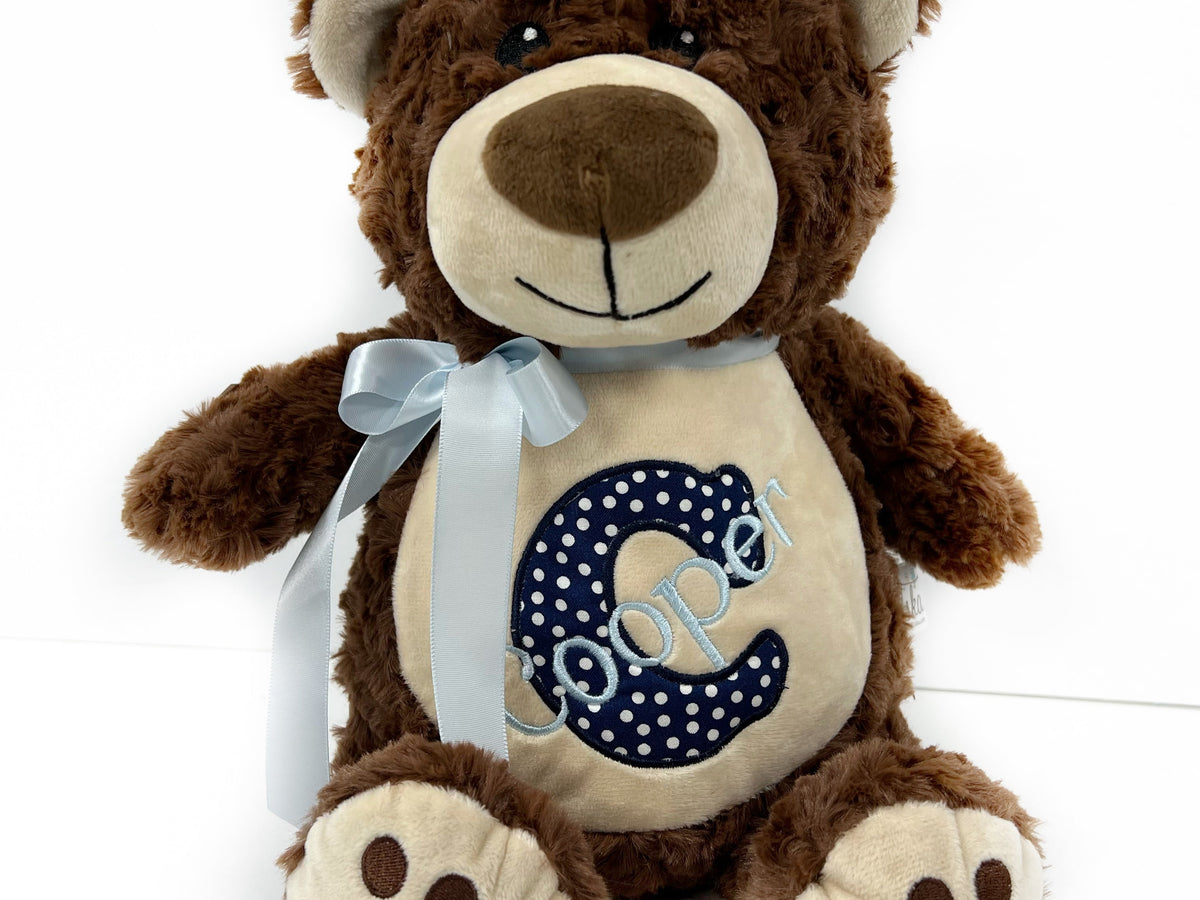 Personalized Brown Teddy Bear, Birth Stats, Bear Stuffed Animal, Newborn Gift, 1st Birthday Gift, Keepsake Bear, Christening Gift for Babies