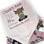 Minky Baby Blanket, Highland Cow, Pink Blanket, CowGirl Quilt Print, Embroidered Birth Stats