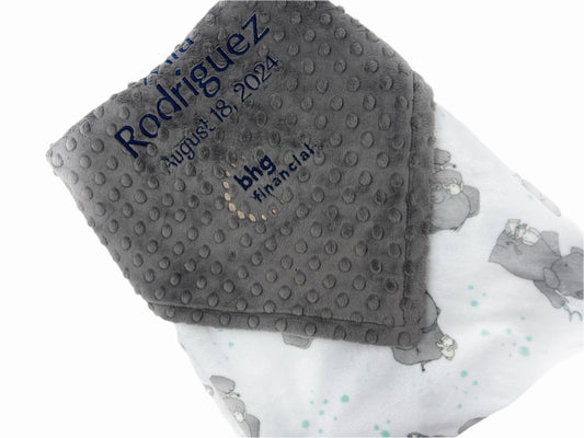 Minky Baby Blanket, Personalized Corporate Gift - Logo, Custom Baby Blanket