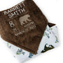 Birth Stats Baby Blanket, Brown Woodland Animal Minky, Birth Stats with Bear, Personalized Gift for Baby