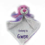 Personalized Tie Dyed Teddy Bear Lovey, Pink and Purple with Baby's Name, First Birthday Gift