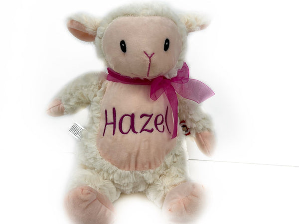 Personalized Fluffy Lamb, Keepsake Gift for Newborn, 1st Birthday Gift, Easter Lamb, Christening Gift for Babies