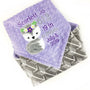 Personalized Baby Blanket, Lavender Gray Minky, Girl Fox, Keepsake Baby Girl Gift, Birthday Gift for Little Girl, Embroidered Blanket