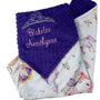 Personalized Baby Blanket in Purple and Fairtale Minky with Name and Crown, Newborn Baby Gift