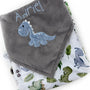 Personalized Dinosaur Blanket, Gray Keepsake Gift