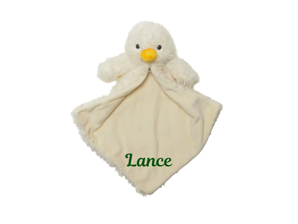 Personalized Duck Lovey, Yellow Ducky with Embroidered Name or Message
