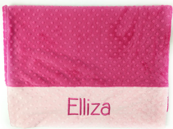 Personalized Minky Pillowcase, Fuchsia and Baby Pink Pillowcase, Personalized Gift for Girls