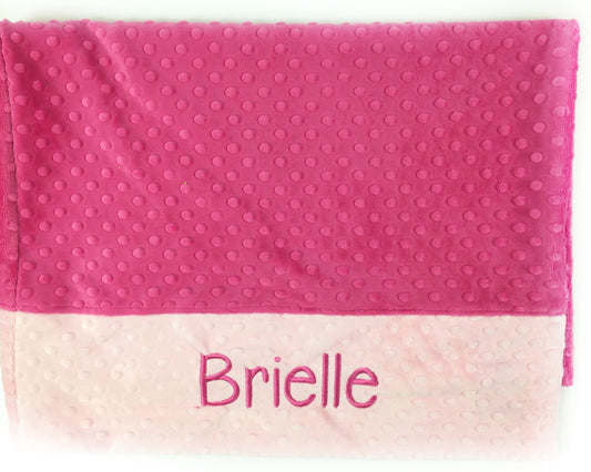 Personalized Minky Pillowcase, Fuchsia and Baby Pink Pillowcase, Personalized Gift for Girls