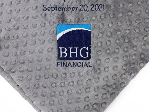 Minky Baby Blanket, Personalized Corporate Gift - Logo, Custom Baby Blanket
