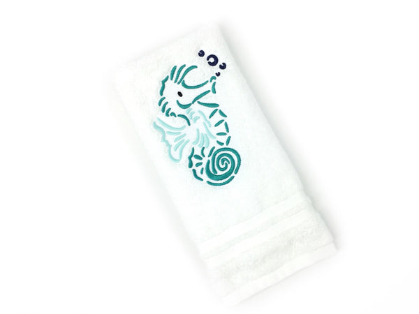 Sea Horse Bathroom Hand Towel - Decorative Guest Towel