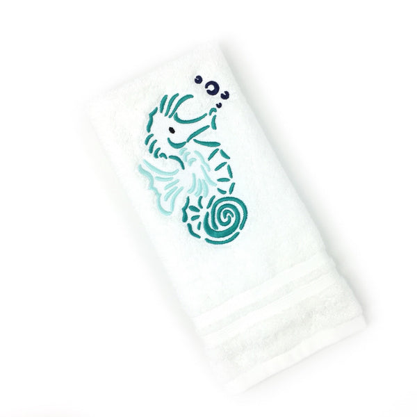 Sea Horse Bathroom Hand Towel - Decorative Guest Towel