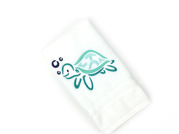 Sea Turtle Bathroom Hand Towel - Decorative Guest Towel