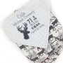 Personalized Baby Blanket, Gray and White Deer Minky, Custom Blanket, Birth Stats Blanket, Keepsake Gift for Newborn Baby Boy, Embroidered