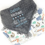 Personalized Blanket, Minky Baby Blanket, Blue Gray Zoo Animals, Embroidered Name, Keepsake Gift, Birth Stats Blanket, Welcome Gift for Baby