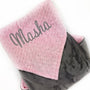 Baby Minky Blanket, Embroidered Name, Pink and Gray, Personalized Gift for Baby, Birth Stats Blanket, Keepsake Gift for Baby Girl