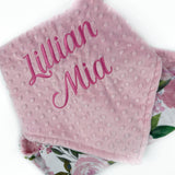 Personalized Baby Blanket, Pink Flower Minky, Plush Newborn Girl Blanket, Floral Keepsake Gift, Custom Baby Blanket, Baby Shower Gift