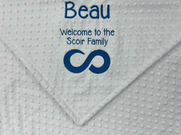 Minky Logo Blanket, Personalized Corporate Baby Gift - Scoir Logo