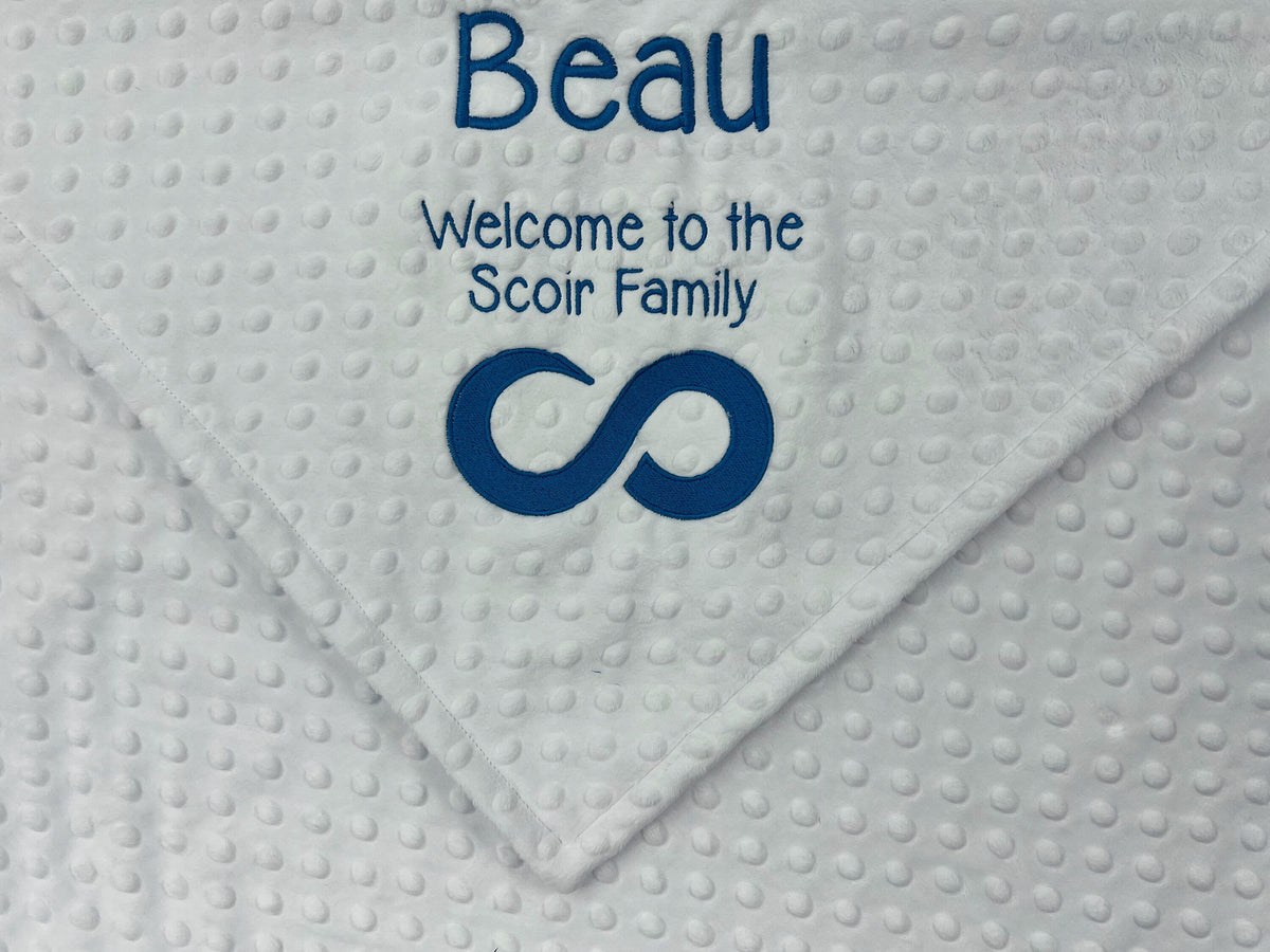 Minky Logo Blanket, Personalized Corporate Baby Gift - Scoir Logo