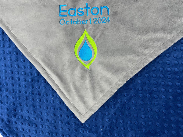 Minky Baby Blanket, Custom Blanket for PurposeEnergy, Personalized Corporate Gift, Company Logo, Personalized Minky Blanket