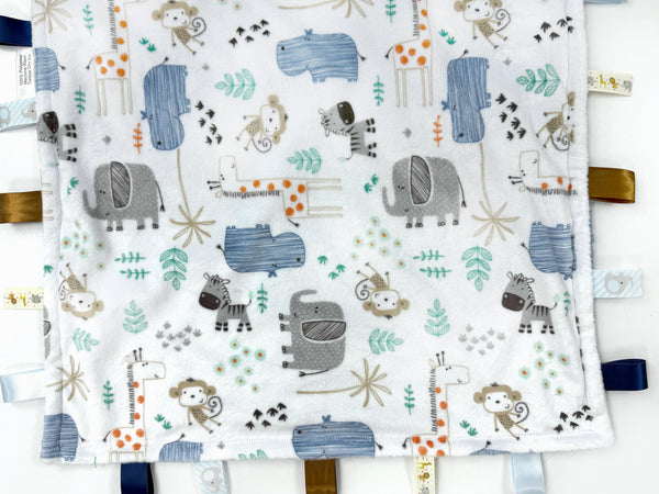 Baby blanket with animal pattern on a white background