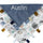 Baby blanket with name 'Austin' and fabric tags on a white background