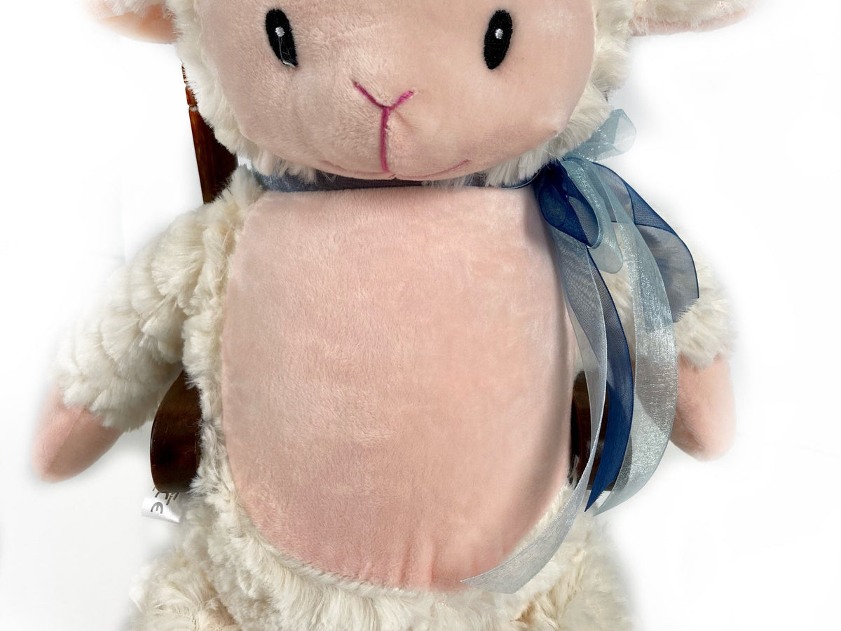 Personalized Fluffy Lamb, Keepsake Gift for Newborn, 1st Birthday Gift, Easter Lamb, Christening Gift for Babies