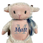 fuzzy lamb with embroidered initial and name