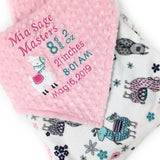 Personalized Minky Blanket, Pink Llama Blanket, Llama Nursery Theme, Birth Stats Blanket, Keepsake Gift for Baby Girl, Welcome Gift for Girl