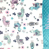 personalized llama pillowcase with aqua end and embroidered name in pink