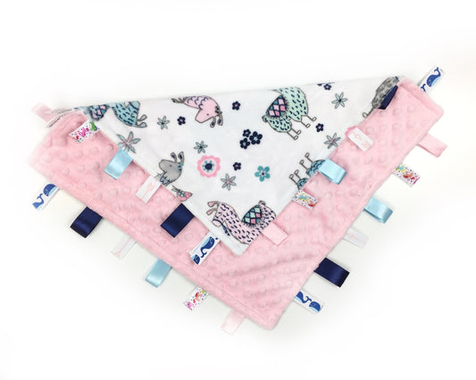 CUSTOM ORDER: Personalized Lovey Tag Blanket, Digitizing Photo, and Two Designs