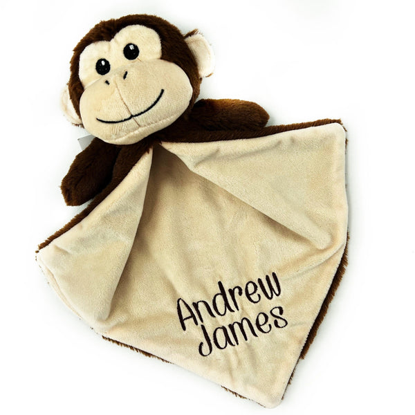 Personalized Monkey Lovey, First Birthday Gift