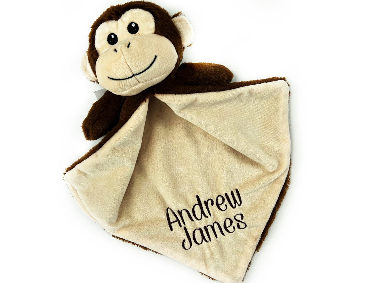 Personalized Monkey Lovey, First Birthday Gift