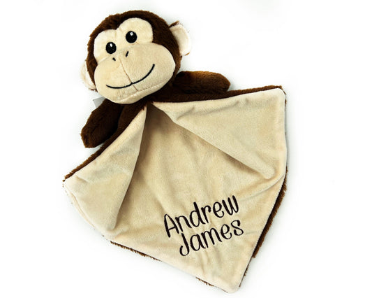 Personalized Monkey Lovey, First Birthday Gift