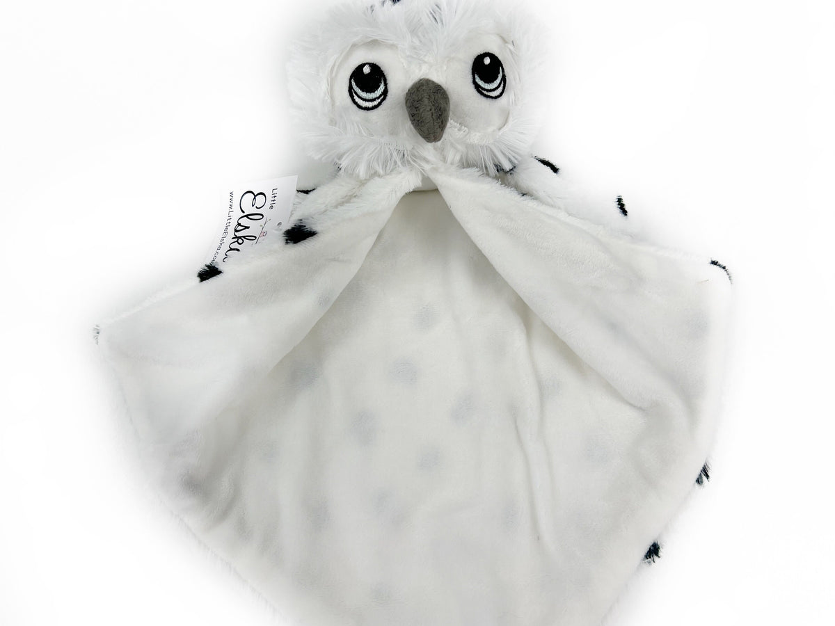 Personalized Owl Lovey, Black and White with Embroidered Name or Message